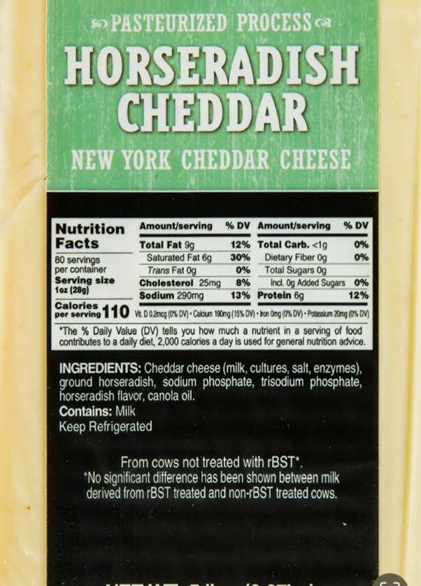 Horseradish Cheddar Raw Cheese - Image 2